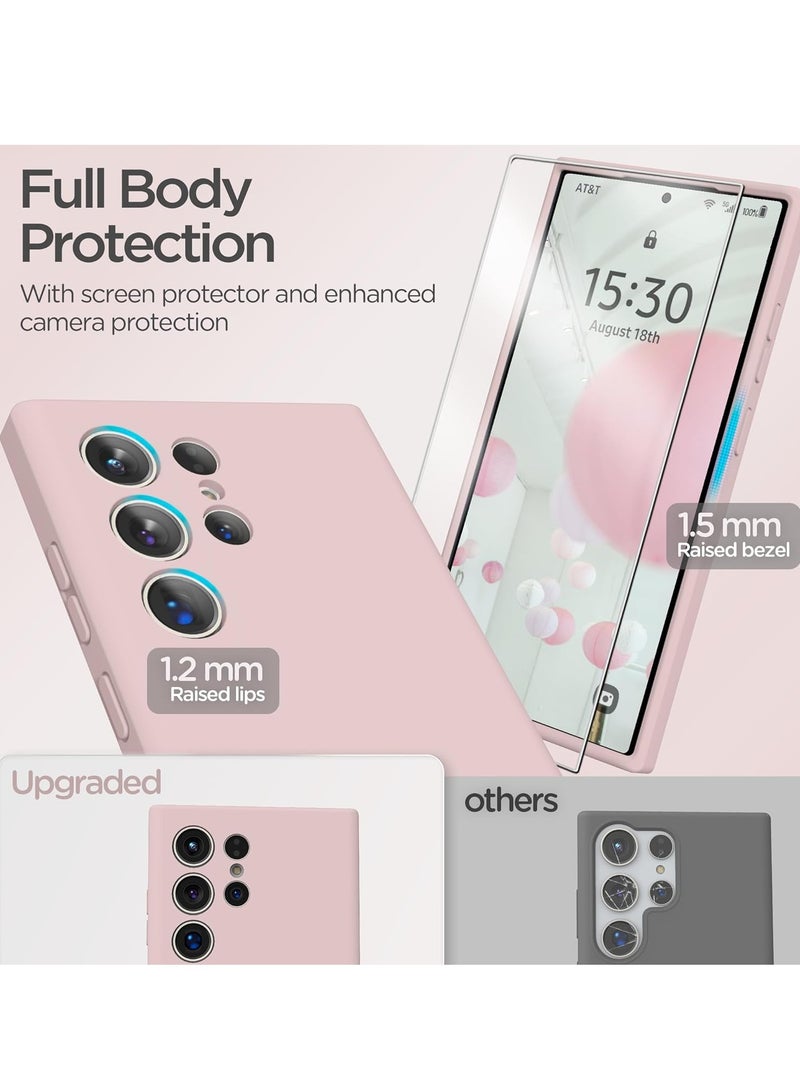 BORTONY Samsung S24 Ultra Case Silicone Case with Galaxy S24 Ultra Screen Protector Slim Fit Camera Protection Shockproof Phone Case Cover for Galaxy S24 Ultra 6.8 inch - Image 3