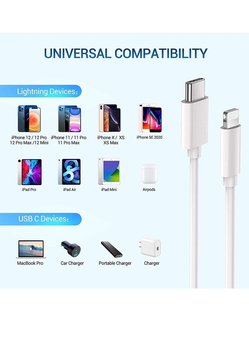 Generic - USB C to Lightning Cable MFi Certified 3Pack 6FT Fast iPhone 13 Charger Cable - Lightning to Type C Cable Compatible with iPhone 13 12 Pro 11 Max XS XR 8 Plus SE 2020 iPad Pro AirPods Pro - Image 1