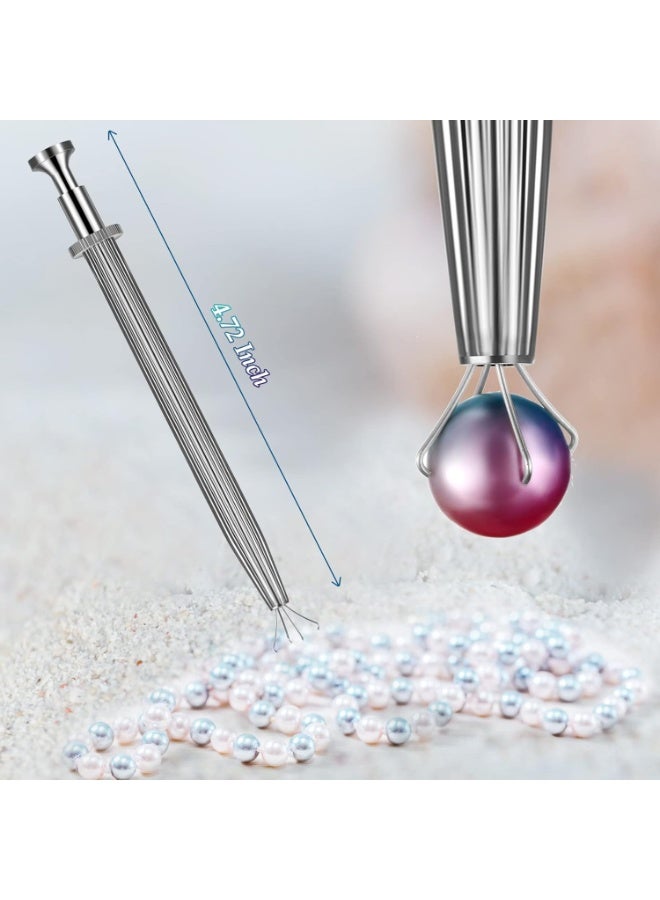 3 Pack Diamond Tweezers Set - Gem Stone Jewelry Locking Stainless Steel Claw Holder, Beads Ball Grabber, Jewelers Pick up Tool Tongs for Jewelry Making - Image 2