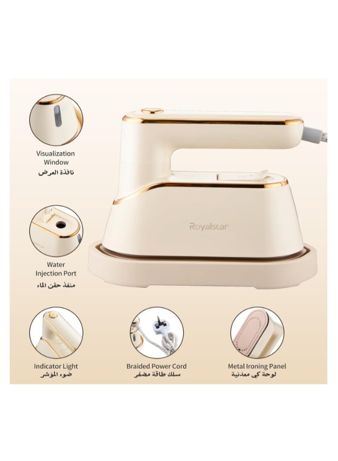 ROYALSTAR Foldable Steam Iron with 1200W 20s Fast Heat-Up,Wet and Dry Ironing Flat Ironing and Hanging Ironing 2 in 1 Light Mini Portable Travel Iron with Durable Braided Cord,for Home and Travel - Image 3