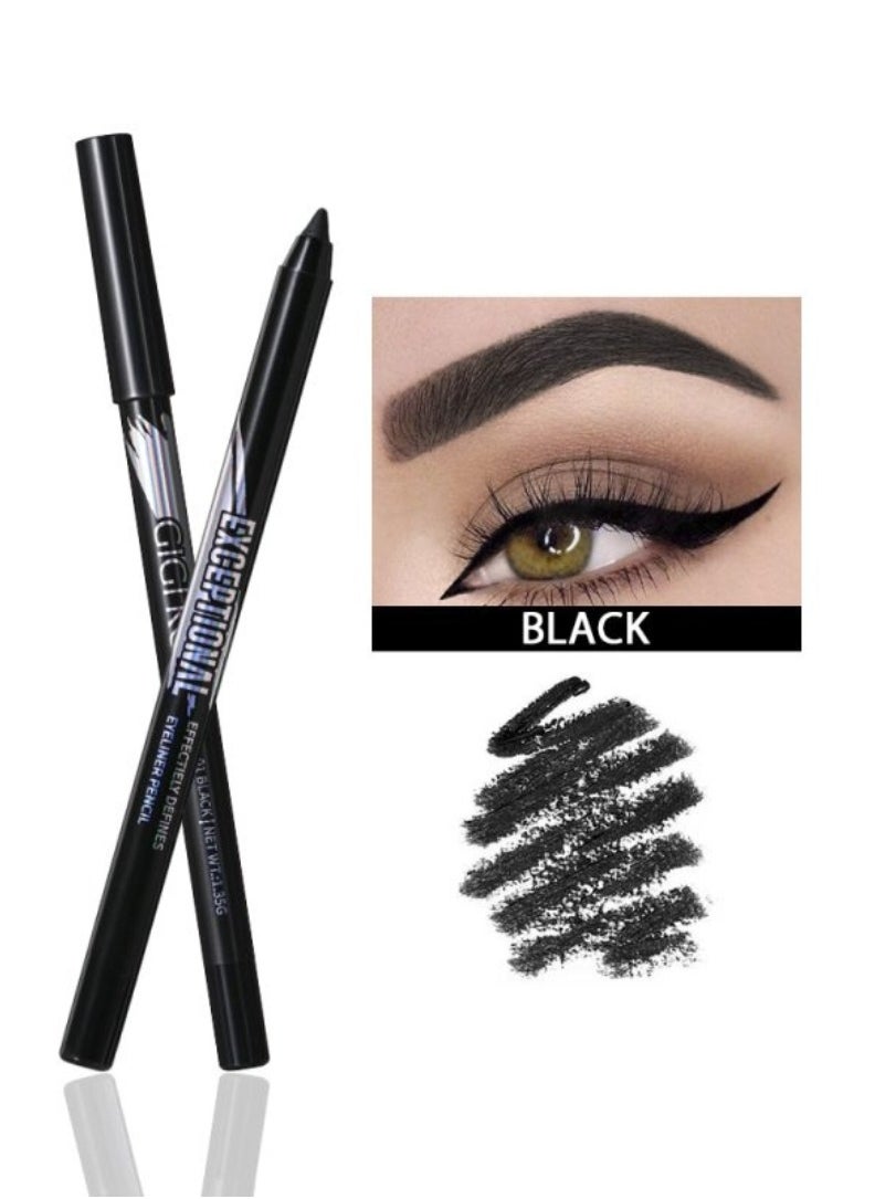 GIGI ROSE Black Eyeliner Pencil Eye Liner Pen with Sharpener Semi Matte Finish Long Lasting Waterproof Quick Drying Eyeliner Pen  - Image 2