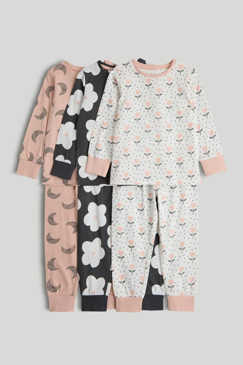 مذركير بيجامات زهور ثلاث قطع