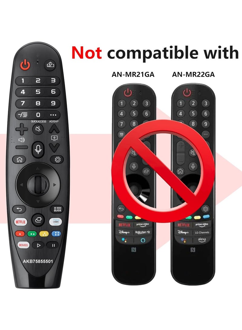 Voice Magic Remote AKB75855501 for LG AN-MR20GA AN-MR19BA Smart TV Magic Remote Replacement, with Pointer Function