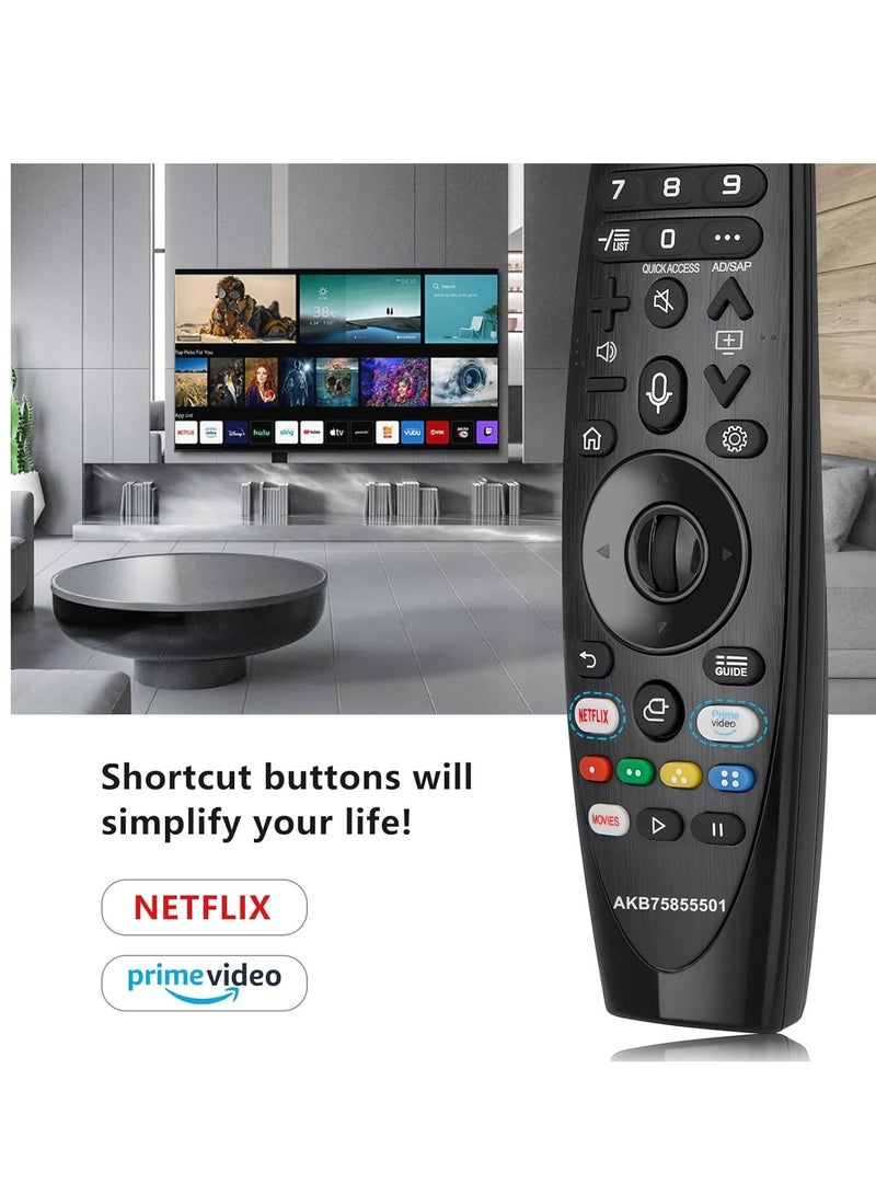 Voice Magic Remote AKB75855501 for LG AN-MR20GA AN-MR19BA Smart TV Magic Remote Replacement, with Pointer Function