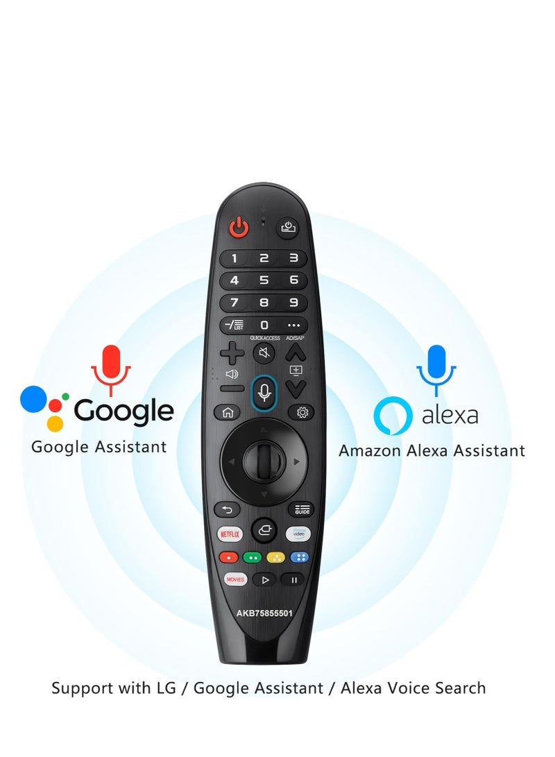 Voice Magic Remote AKB75855501 for LG AN-MR20GA AN-MR19BA Smart TV Magic Remote Replacement, with Pointer Function