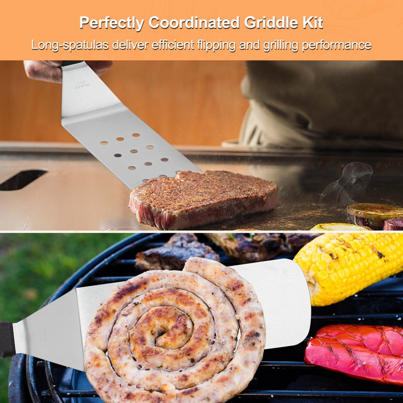 Grilljoy 4PCS Griddle Accessories Set - BBQ Blanket for Resting Meat, Meat Resting Blanket with Stainless Steel Griddle Spatula & Silicone Oil Paper, Essential Smoker Accessories for BBQ Lovers - Image 3
