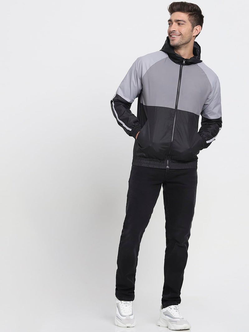 Bewakoof Air 1.0 Men's Solid Regular Fit Full Sleeve Round Neck 100% Polyester Windcheater Jacket_ 367108 Black XL - Image 2
