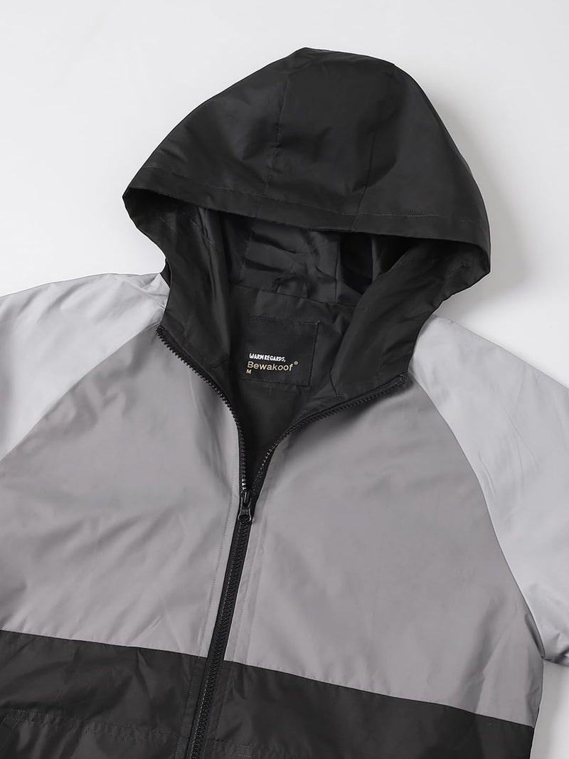 Bewakoof Air 1.0 Men's Solid Regular Fit Full Sleeve Round Neck 100% Polyester Windcheater Jacket_ 367108 Black XL - Image 5
