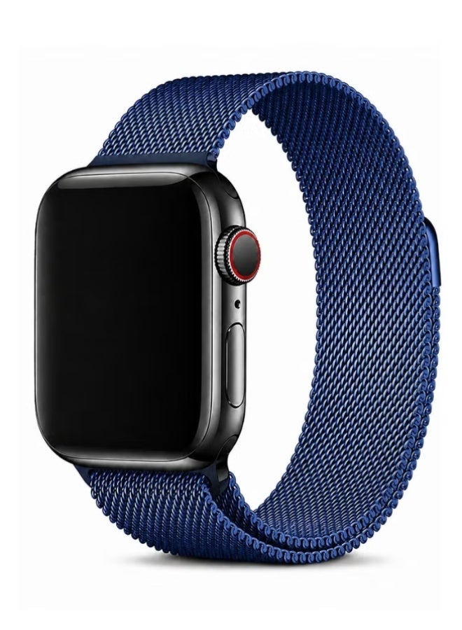 ELTRAZONE Magnetic Milanese Loop Band Compatible with Apple Watch Series 11/10/9/8/7/6/5/4/3/2/1 SE 3/2/1, Stainless Steel Mesh Strap, Adjustable Magnetic Closure, 38/40/41/42mm Blue - Image 1