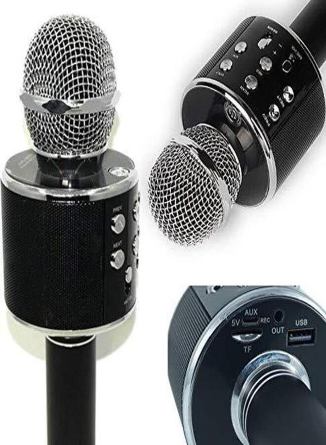 Wireless Handheld Karaoke Microphone WS858 Black/Silver - Image 3