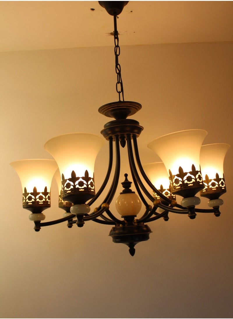 Generic Modern chandelier 6 lamps- Black*gold color  - Image 1
