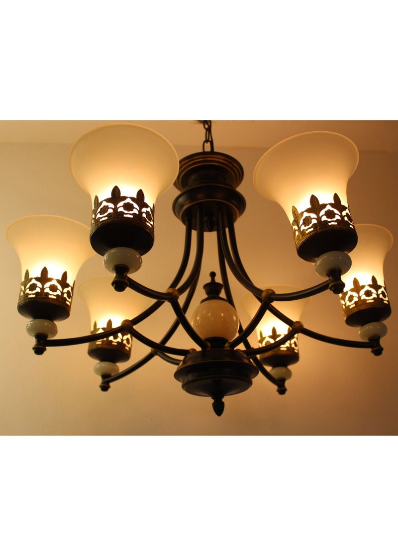 Generic Modern chandelier 6 lamps- Black*gold color  - Image 2