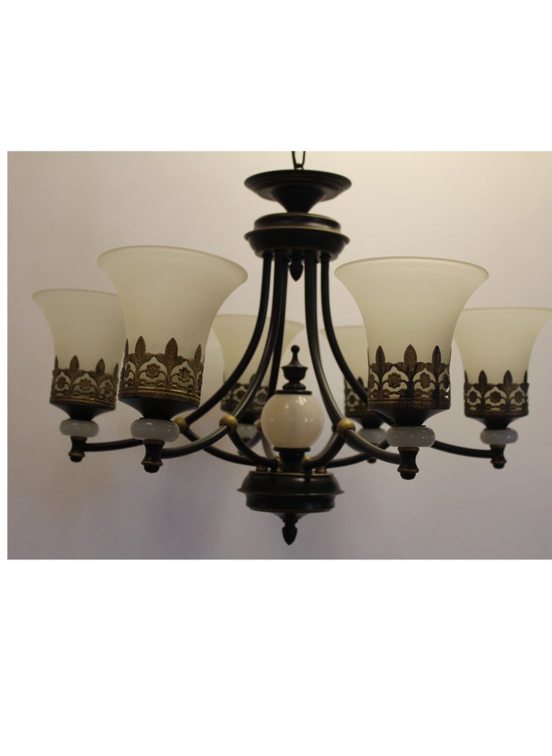 Generic Modern chandelier 6 lamps- Black*gold color  - Image 4