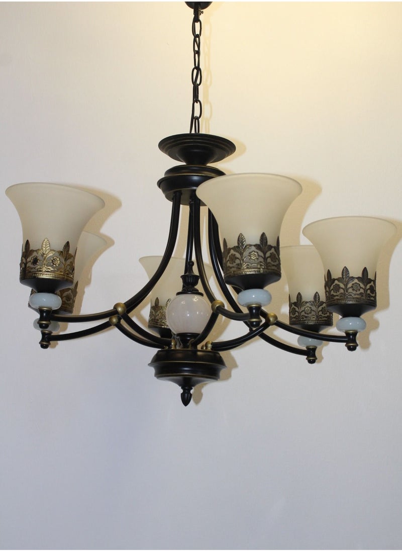 Generic Modern chandelier 6 lamps- Black*gold color  - Image 3