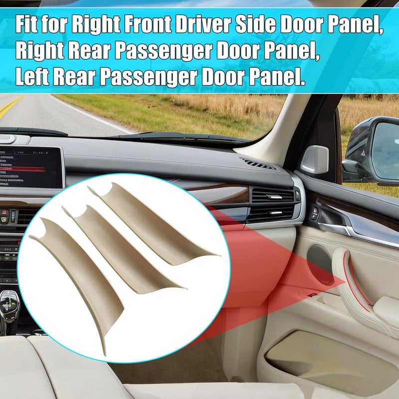 Jaronx Compatible with BMW X5 F15/X6 F16 Door Handle Covers, 3PCS Left Driver & Right Passenger Side Door Pull Handle Covers for X5 F15 2014-2018, X6 F16 2015-2018 (Beige) - Image 4