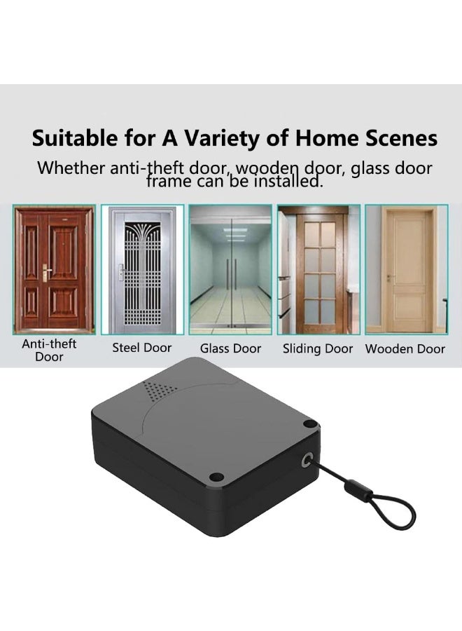 Chabeia 1200G Punch-Free Automatic Sensor Door Closer, Multifunctional Drawstring Auto Door Closer for Residential Commercial Bedroom Room Storm - Image 1