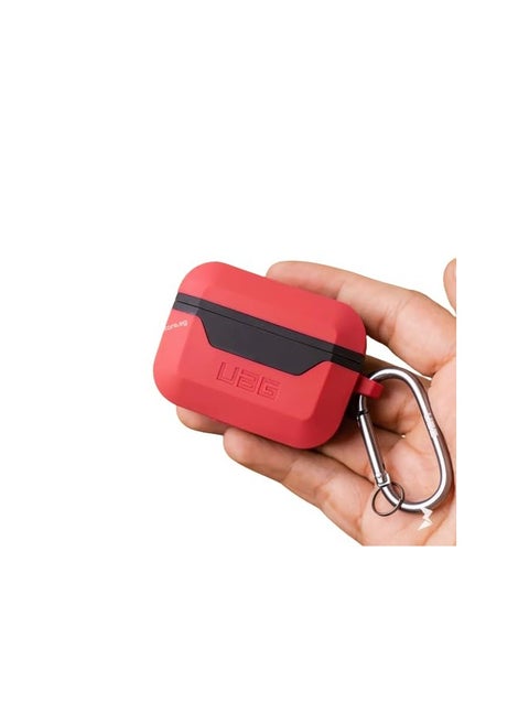 Ecosystem Compatible with AirPod Pro 2 2022 Case Full-Body Protective Soft-Touch Hard Case with Detachable Carabiner, Standard Issue Hard Case (Red Wine)
