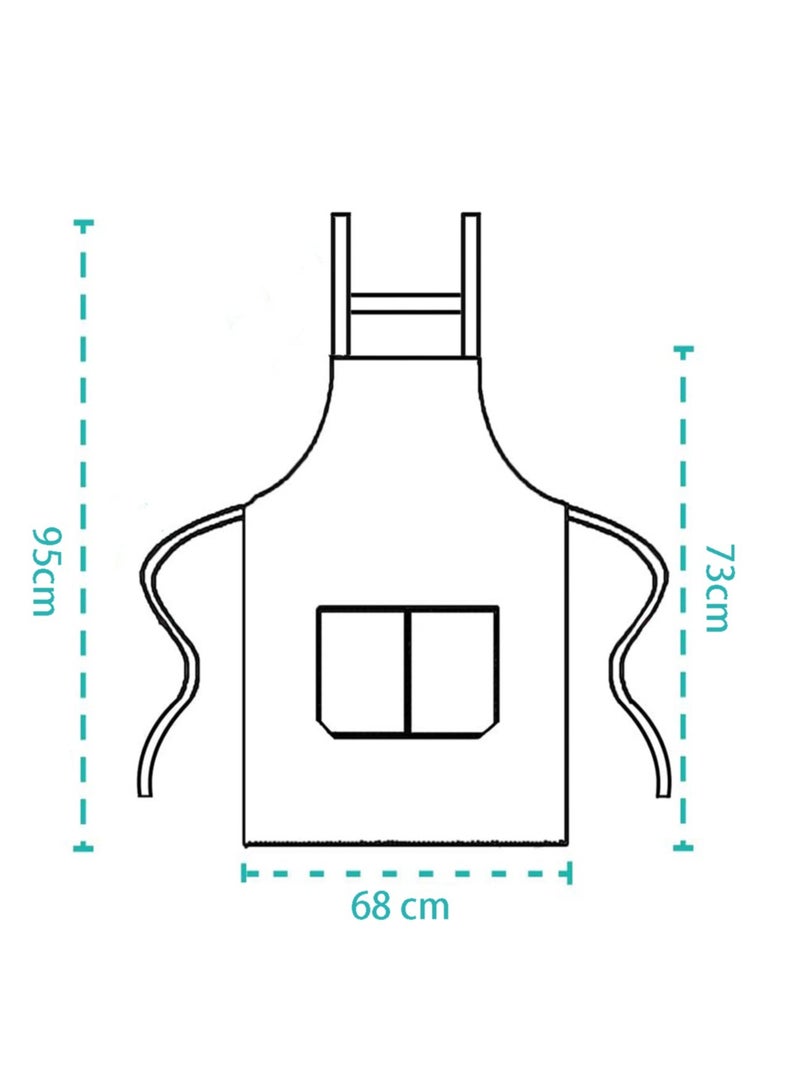 FASHION HOME 2pcs Waterproof Kitchen Cooking Apron Chef Aprons With Pocket - Image 3