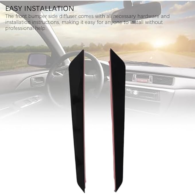 Luocute 2 PCS Front Bumper Chin Spoiler Lip Splitter Corner Cover Trim, Carbon Fiber Pattern, Left Right Sporty Look Replacement for STI VA 2015-2021 (Glossy Black) - Image 4