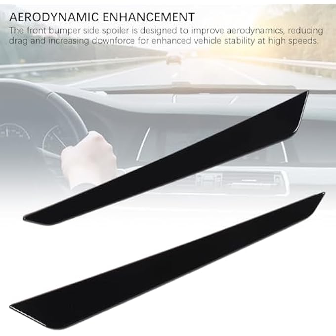 Luocute 2 PCS Front Bumper Chin Spoiler Lip Splitter Corner Cover Trim, Carbon Fiber Pattern, Left Right Sporty Look Replacement for STI VA 2015-2021 (Glossy Black) - Image 5