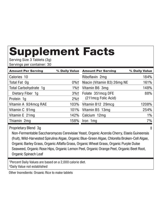 Dr. Schulze's Superfood 100 | Vitamin & Mineral Herbal Concentrate | Dietary Supplement | Daily Nutrition & Increased Energy | Gluten-Free & Non-GMO | Vegan & Organic | 90 Tabs - Image 3