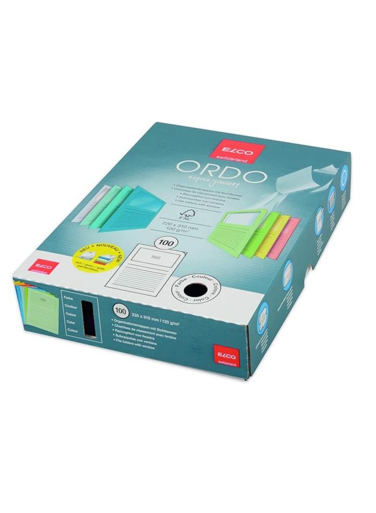 Elco Ordo"Classico" Emerald Green Paper Slip File with Window - Box of 10 22 x 31 - Image 2