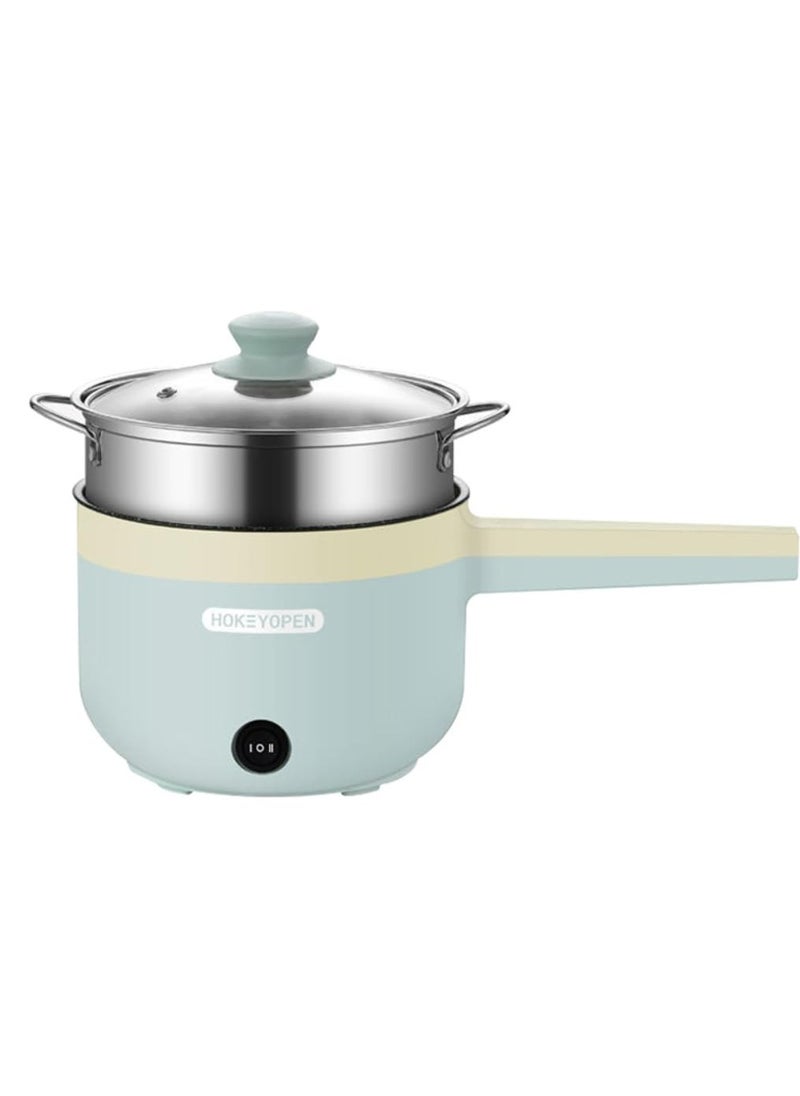 XiuWoo Electric Hot Pot Electric Pot 1.8L Mini Crock Pot Electric Cooker with Steamer And Overheat Protection Ideal for Stews Soups Hot Pots and Noodles for One Person  - Image 1