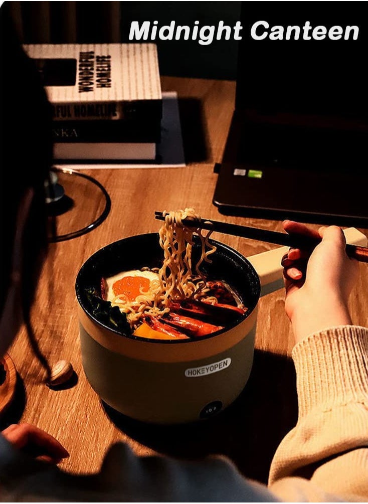 XiuWoo Electric Hot Pot Electric Pot 1.8L Mini Crock Pot Electric Cooker with Steamer And Overheat Protection Ideal for Stews Soups Hot Pots and Noodles for One Person  - Image 5