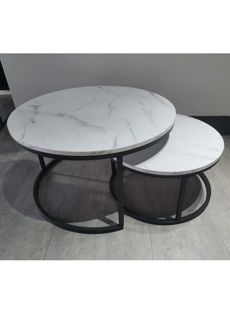 DubaiGallery طاولة قهوة دائرية فاخرة لغرفة المعيشة من النمط الشمالي - Image 4