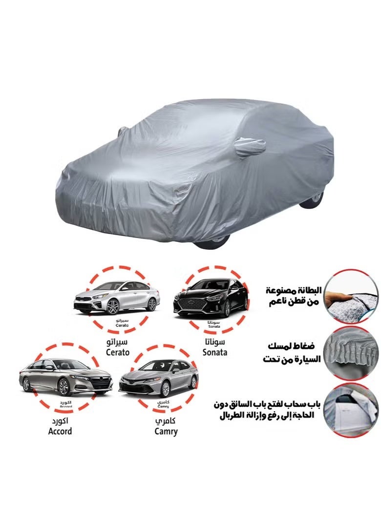 Tarbal covers and protects the car and protects it from scratches Sonata + Cerato + Camry + Accord - Image 2