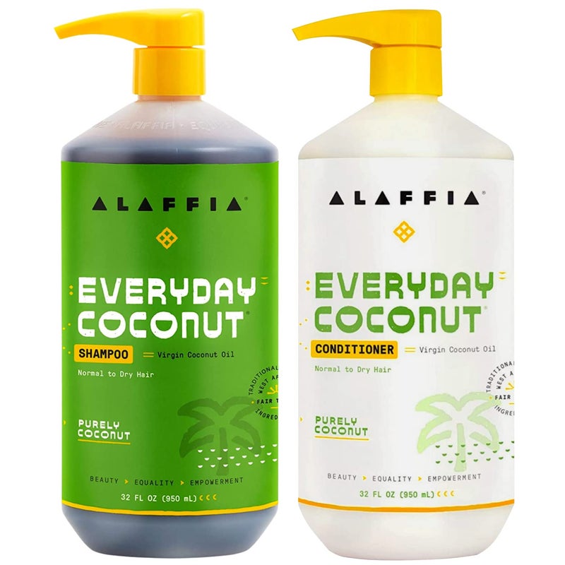 Alaffia EveryDay Coconut Shampoo and Conditioner - Normal to Dry Hair Cleansing with Ginger and Coconut Oil, Fair Trade, 32 Fl Oz - Image 2