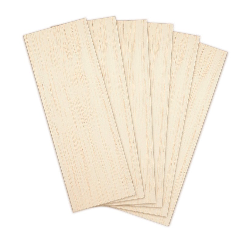 CRAFTIFF Balsa Wood Sheets Unfinished Thin Wood Pieces for Crafts 116 Thick 12x4 Pack of 6 12x4 Pack of 6