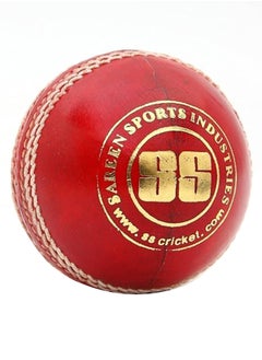SS Gutsy Synthetic Cricket Ball (Red)| Water Proofed Leather Ball | Suitable for Practice Game | Tournament Game | Top Quality Cork  - Image 1