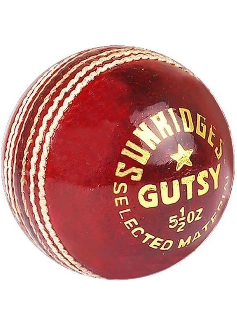 SS Gutsy Synthetic Cricket Ball (Red)| Water Proofed Leather Ball | Suitable for Practice Game | Tournament Game | Top Quality Cork  - Image 2