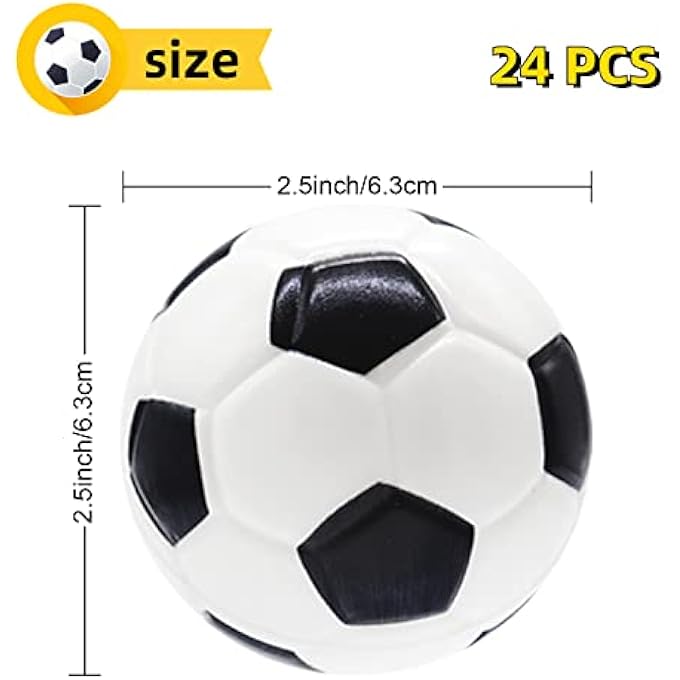 Juuxncgv 24 Pcs Mini Foam Sports Balls,2.5In Squeezable Stress Soccers,Stress Relief Squeeze Balls for Stress,Anxiety Relief,Kids Party Favor Toy,Fidget Toys,Ball Games - Image 2