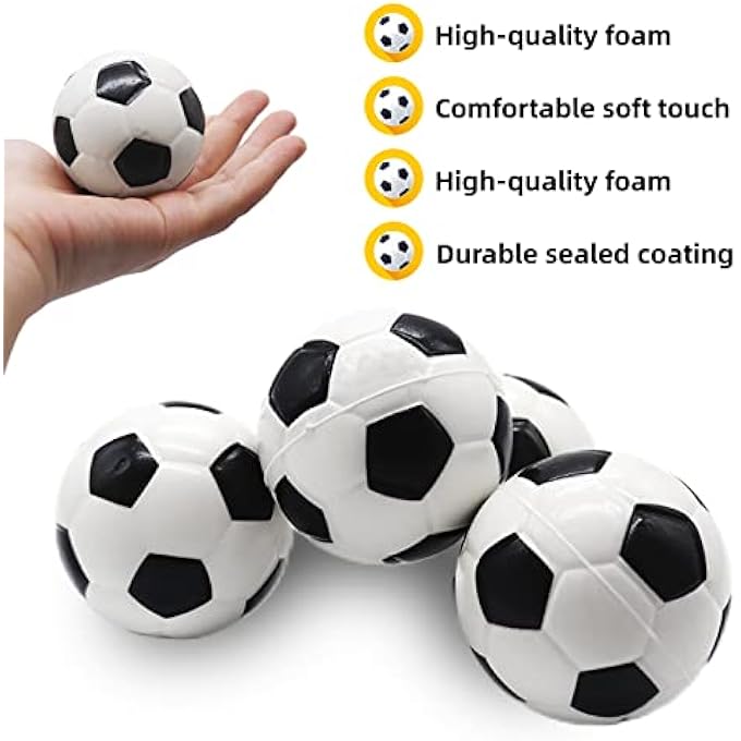 Juuxncgv 24 Pcs Mini Foam Sports Balls,2.5In Squeezable Stress Soccers,Stress Relief Squeeze Balls for Stress,Anxiety Relief,Kids Party Favor Toy,Fidget Toys,Ball Games - Image 3