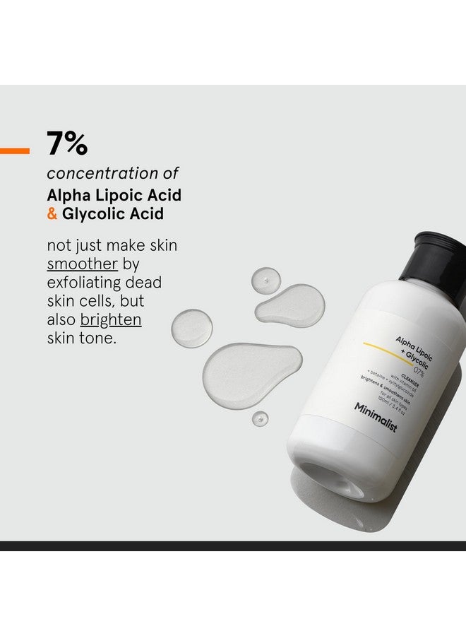 منيماليست غسول الوجه المفتح 7% Ala & Aha مع فيتامين B5 للترطيب وحمض الجليكوليك للتقشير وحمض ألفا ليبويك لبشرة متوهجة | للرجال والنساء | 100 مل  - Image 4