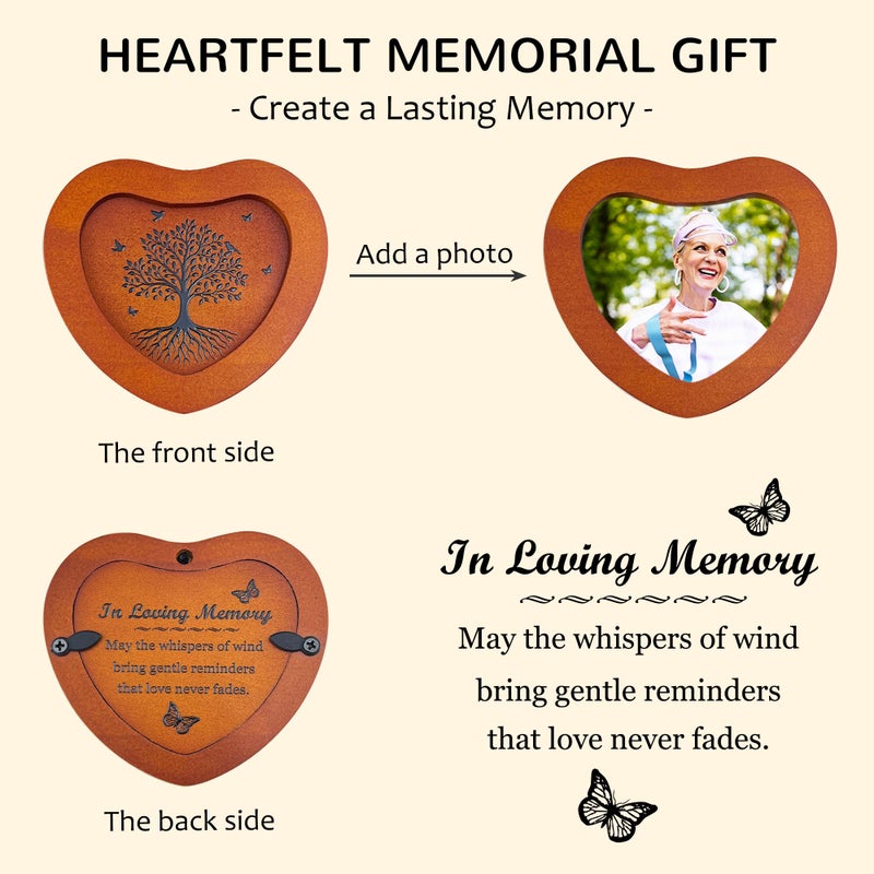 MEDOO Memorial Wind Chimes with Photo Frame â€“ 32" Outdoor Bereavement Wind Chimes for Loss of Loved One, in Loving Memory Sympathy Gift, Memorial Garden & Patio Wind Chime Decor - Image 4