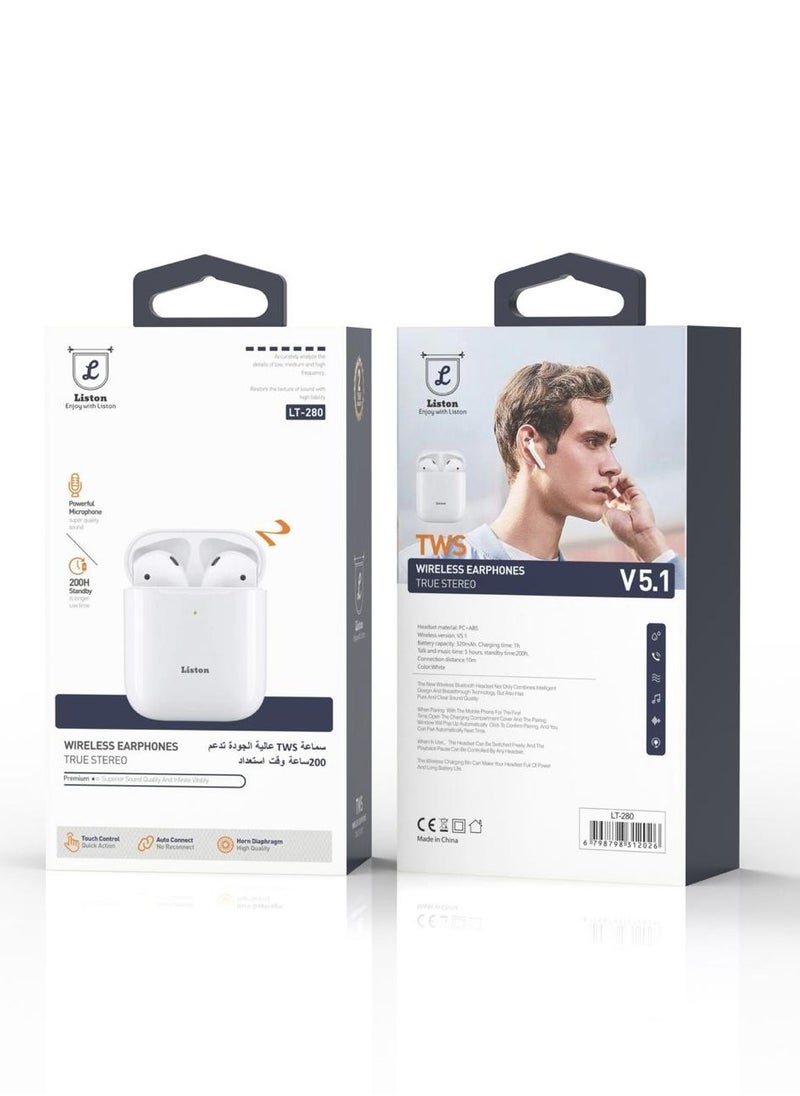 Liston - High Quality TWS Earphones Headphone That Supports 200 Hours Standby Time, 5 Hours Talk And Listen Time , High Quality - Image 1