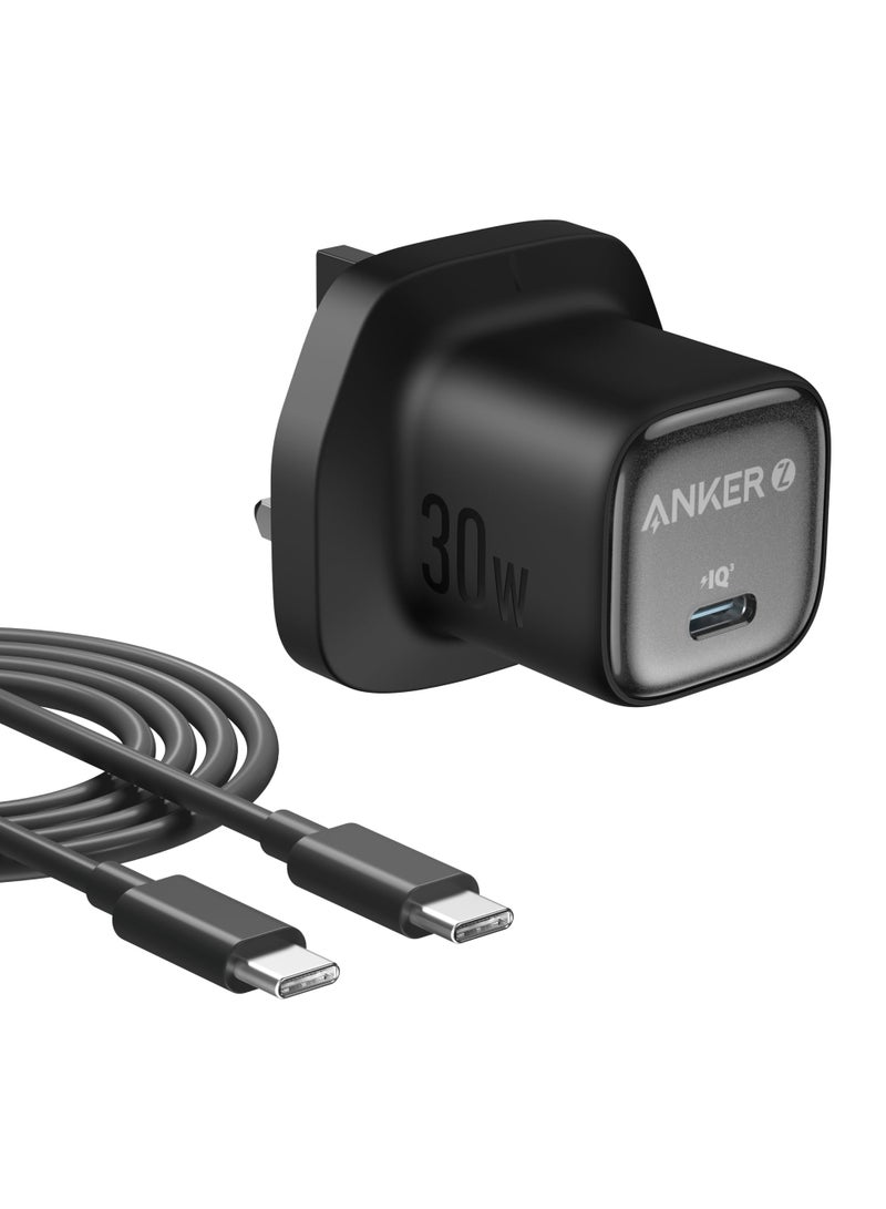 30W USB C Plug,  Zolo Compact GaN USB C Charger, Enhanced Temperature Control, Compact Design and 3X Faster Charging, Compatible with iPhone, iPad, Samsung, Pixel, and More (Black) - Image 1