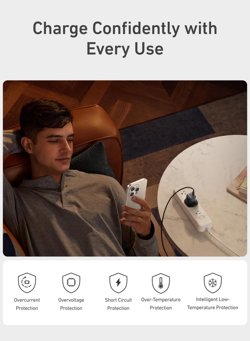 30W USB C Plug,  Zolo Compact GaN USB C Charger, Enhanced Temperature Control, Compact Design and 3X Faster Charging, Compatible with iPhone, iPad, Samsung, Pixel, and More (Black) - Image 4