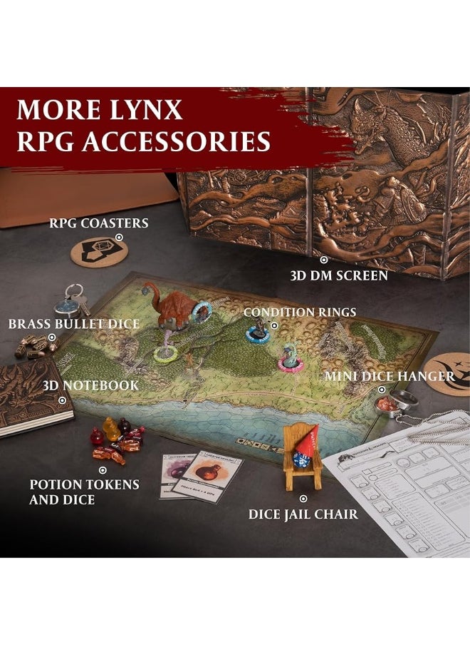 lynx - 15 DND Healing Potion Tokens and Each Potion Level Has a Color Matching D4 Dice Set to Easily Track  Roll for Your DD Potions  Dungeons and Dragons Role Playing Gift RPG Accessories Markers - Image 1