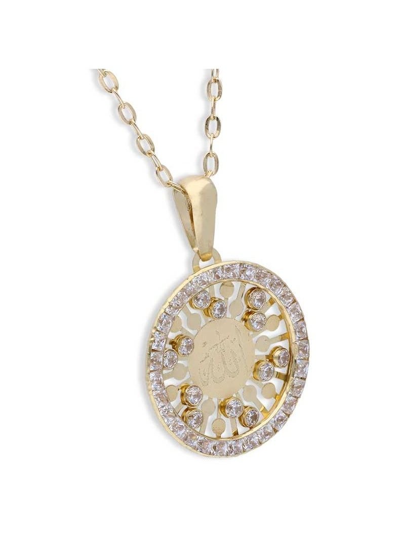 FK Jewellers - Gold Necklace (Chain with Allah Pendant) 18KT - FKJNKL18KU1148 - Image 1
