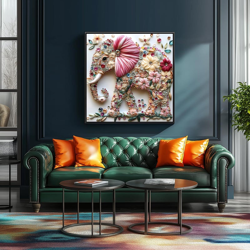 MINIWAN Elephant Jigsaw Puzzles for Adults 500 Pieces Colorful Crystal Flower Puzzles Beautiful Diamond Art Puzzle Difficult Unique Family Challenging Games Gift for Teens Adults Puzzle (20"x20") - Image 4
