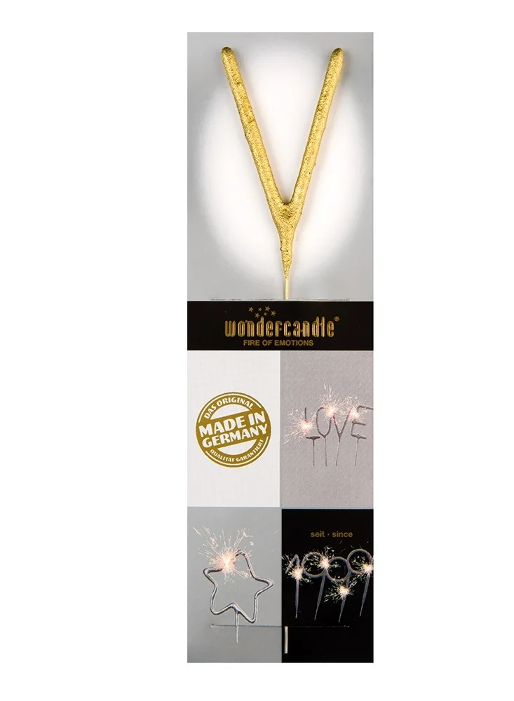 Wondercandle Gold Sparkler Candle V