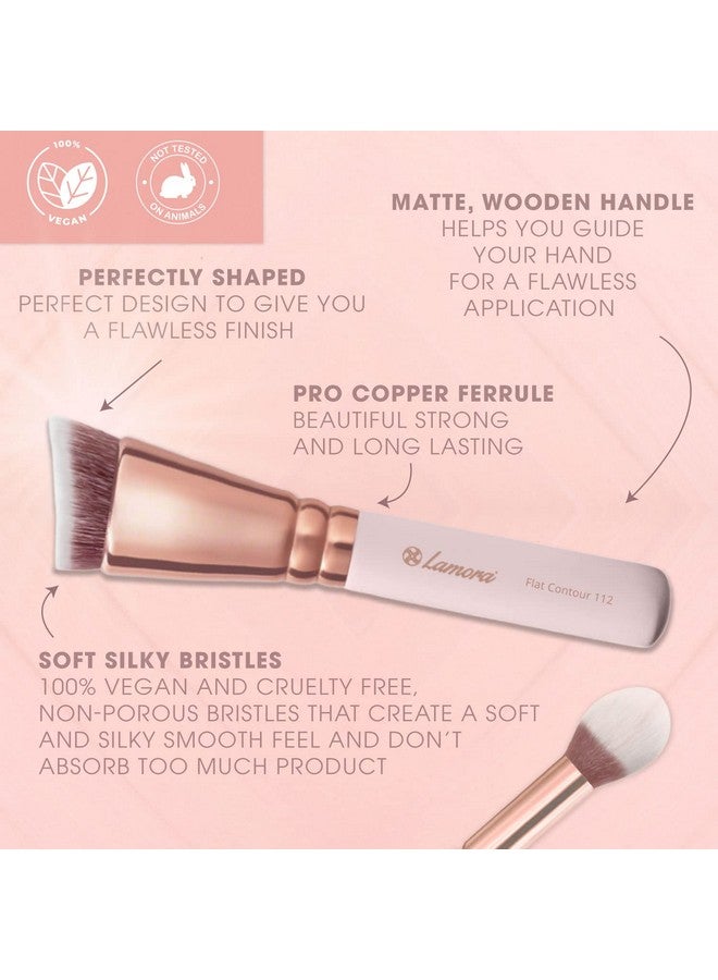 Lamora Pro Face Contour Brush Set - Synthetic Contouring Sculpting and Highlighting Kit - Cream Blush Powder Flat Nose Cheek Round Small Angled Fan Tapered Precision Kabuki Foundation Makeup Brushes - Image 4