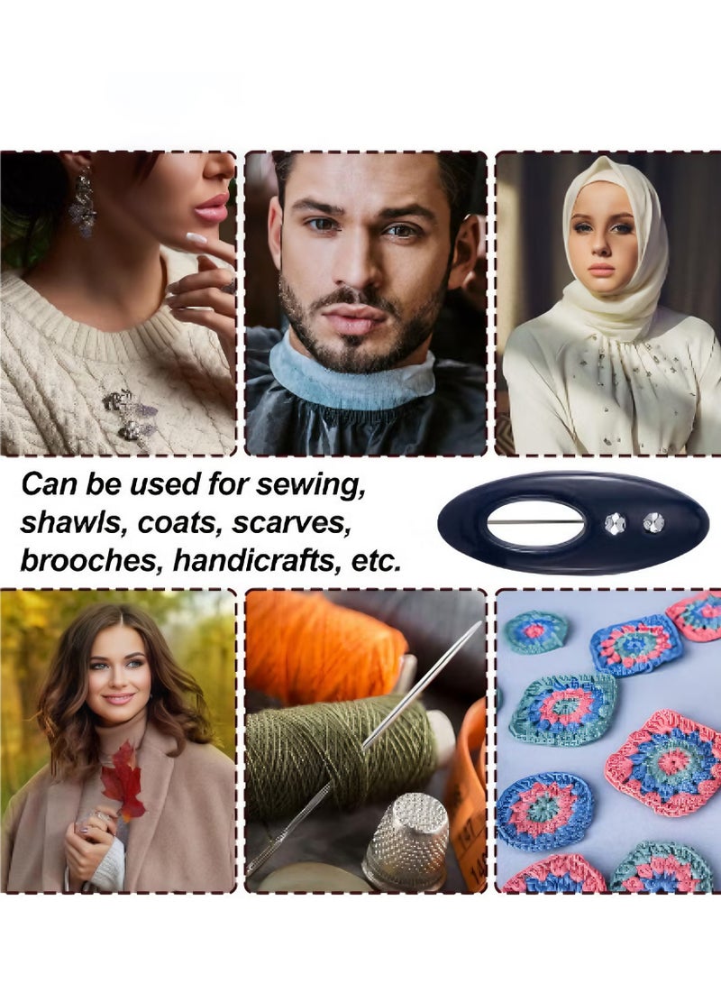 36PCS headscarf pin, fashion headscarf pin, brooch scarf pin safety lock, baby cloth women's diaper pin Muslim scarf clothing, hollow mixed colors and rhinestones, 6 colors