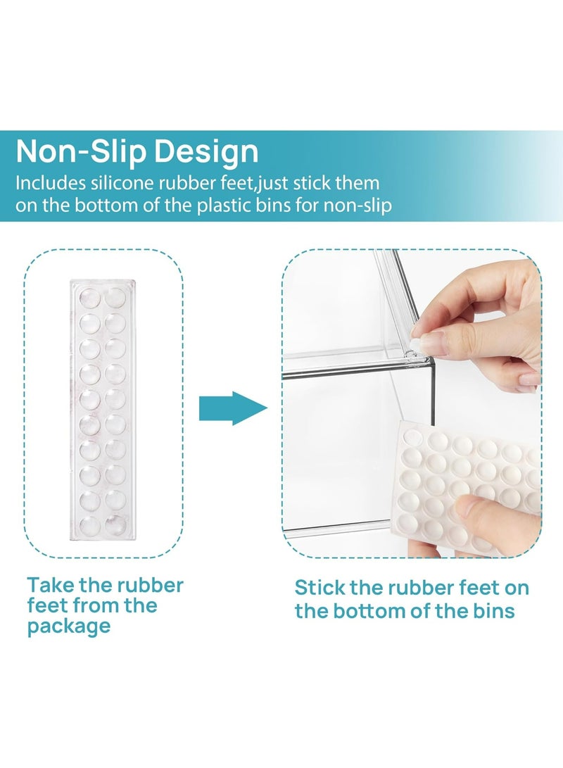 ZIMNEST 4 Pack Clear Plastic Stackable Makeup Organizer Box Drawers, 4.4''(11.2 cm) Tall Acrylic Storage Boxes for Bathroom Vanity, Undersink, Kitchen Cabinets, Pantry Organization - Image 4