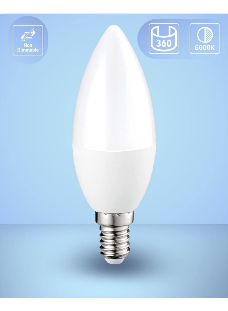 E14 7W Led Candle Light Bulbs White 6500K, Energy Saving Light Bulbs, 220-240V Non-Dimmable, 1 Year Warranty. (2) - Image 2