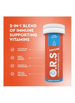 O.R.S O.R.S Immune Vitamin C Hydration Tablets with Electrolytes, Immune System Booster with Vites & Minerals, Vegan, Gluten & Lactose Free – Soluble Sports Oral Rehydration, Natural Orange Flavour, 20 Tabs  - Image 2